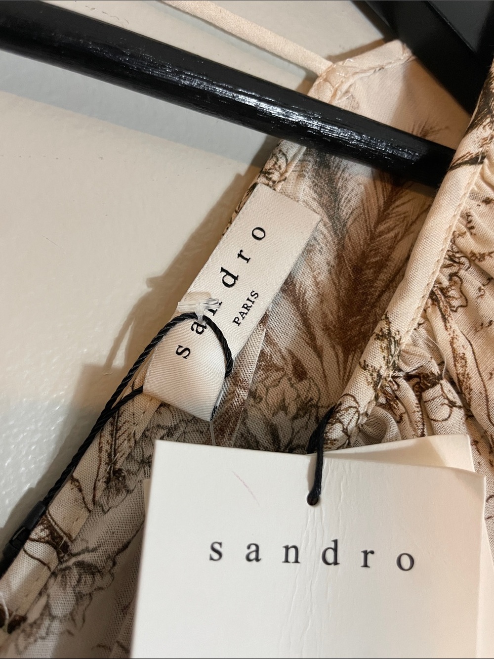 Sandro Cream Maxi Dress with Brown Scenic Print - Picture 2 of 16